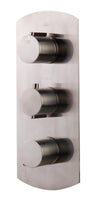 ALFI brand AB4101-BN Brushed Nickel Concealed 4-Way Thermostatic Valve Shower Mixer /w Round Knobs, Brass