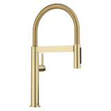 Blanco Culina Mini II Pull-Down Dual-Spray Kitchen Faucet, Satin Gold, 1.5 GPM, Brass, 527483