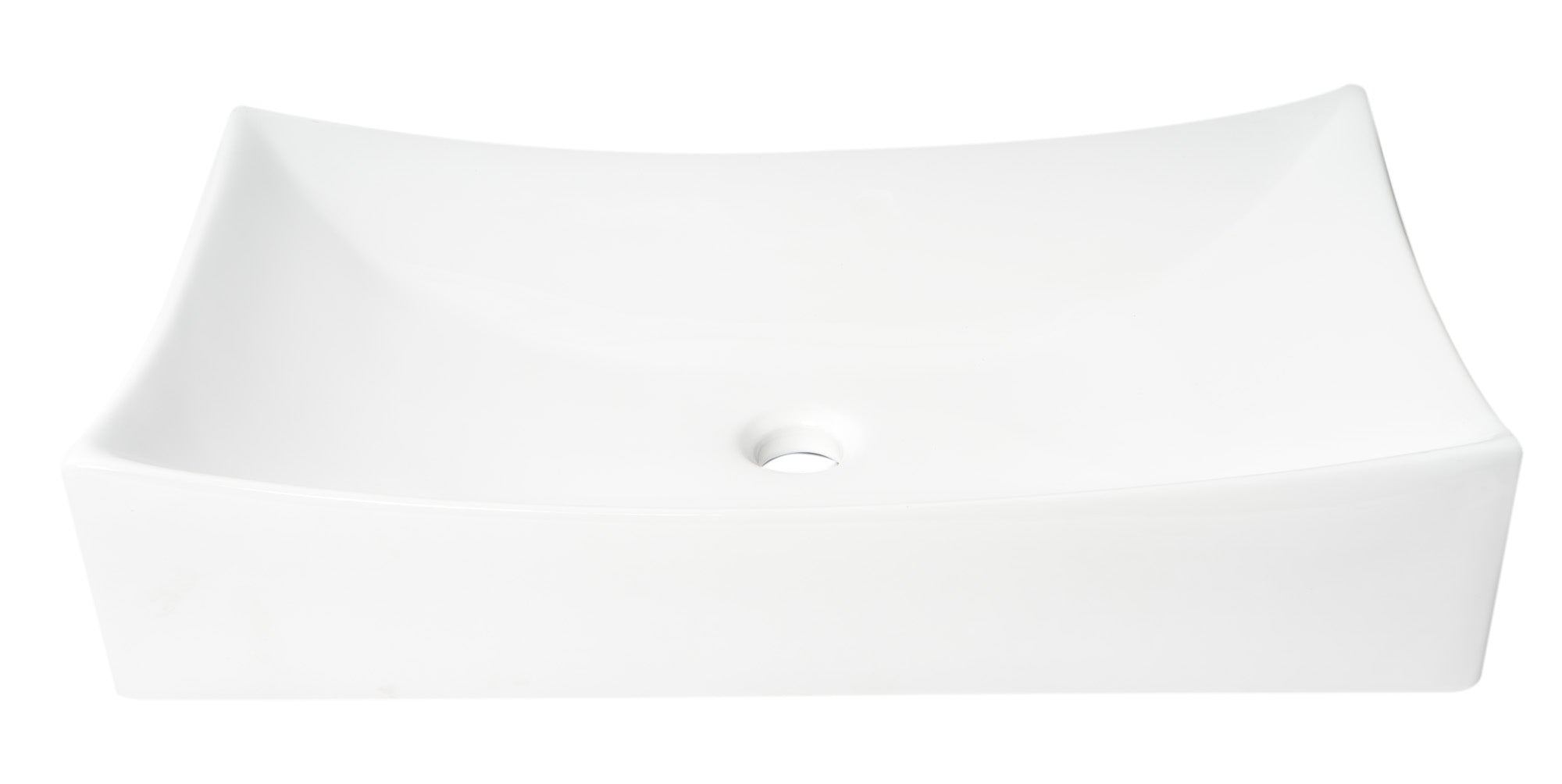 ALFI brand 25.75" x 15.5" Rectangle Above Mount Porcelain Bathroom Sink, White, No Faucet Hole, ABC904