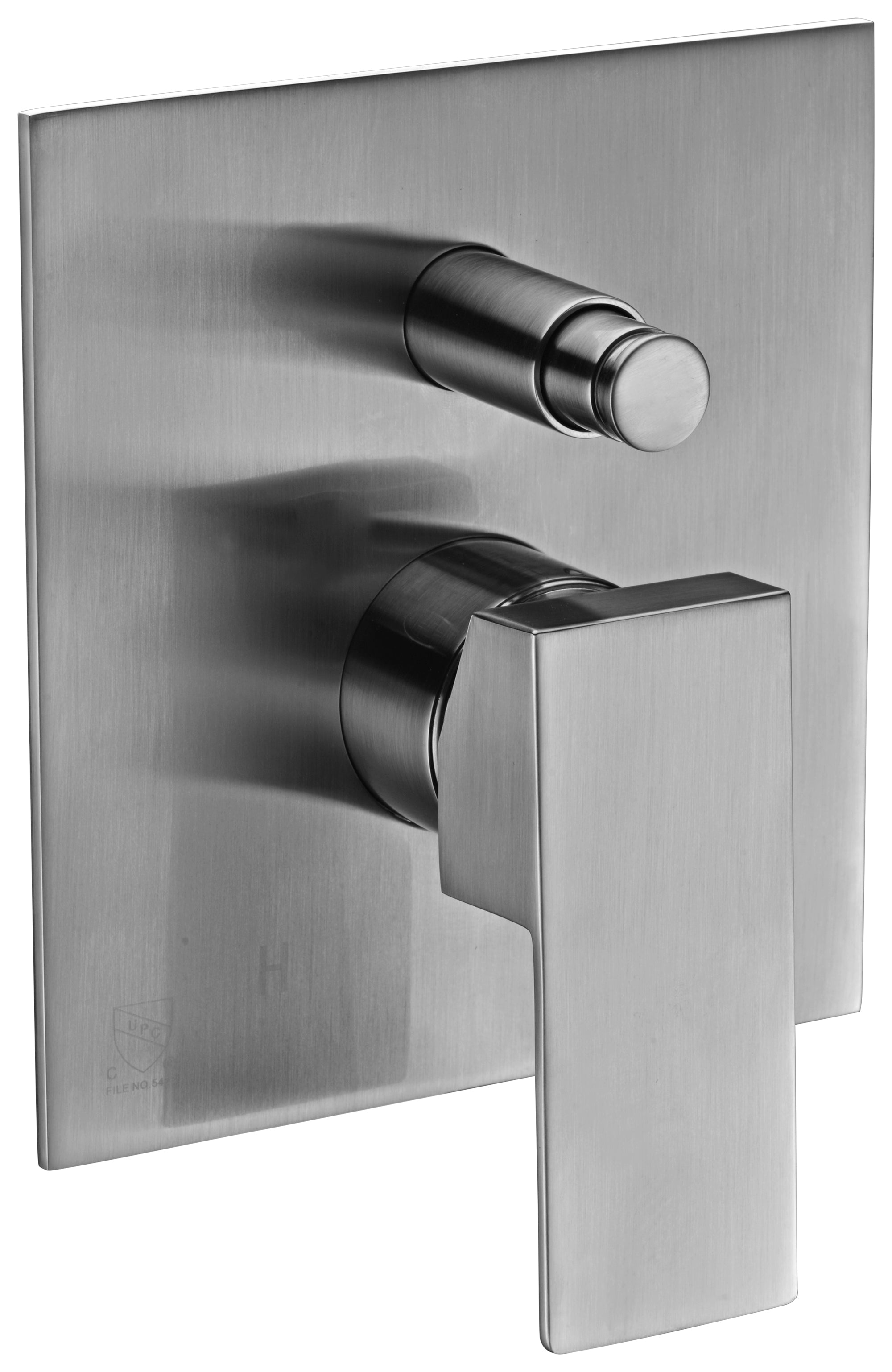 ALFI brand AB5601-BN Brushed Nickel Shower Valve Mixer with Square Lever Handle and Diverter, Brass