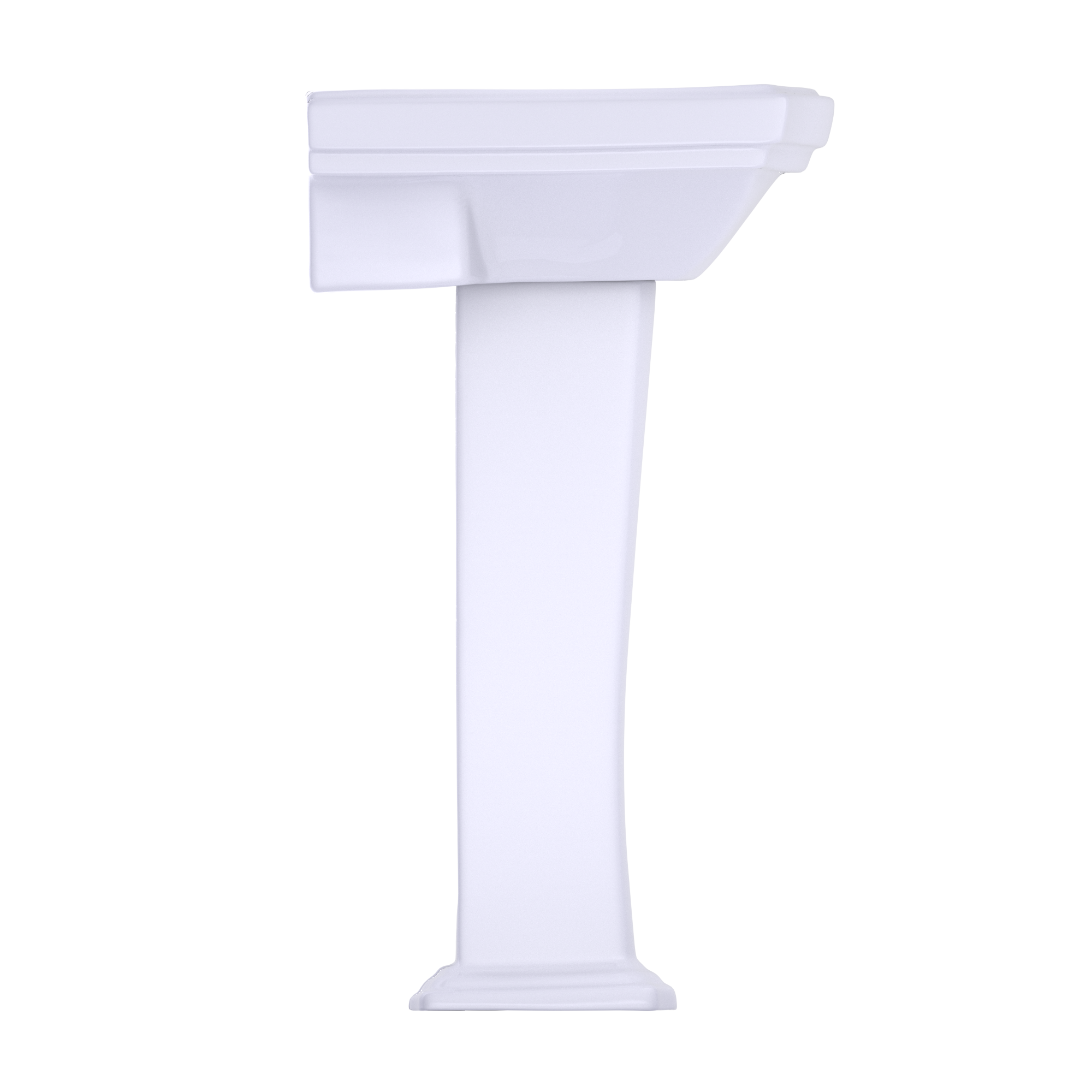 TOTO Clayton Rectangular Pedestal Bathroom Sink for Single Hole Faucets, Cotton White, Vitreous China, LPT780#01
