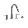 TOTO GF Two Lever Handle Deck-Mount Roman Tub Filler Trim with Handshower, Polished Chrome, Brass, TBG11202UA#CP