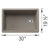 Blanco Inteos 30" Undermount Silgranit Workstation Kitchen Sink, Truffle, No Faucet Hole, 443307