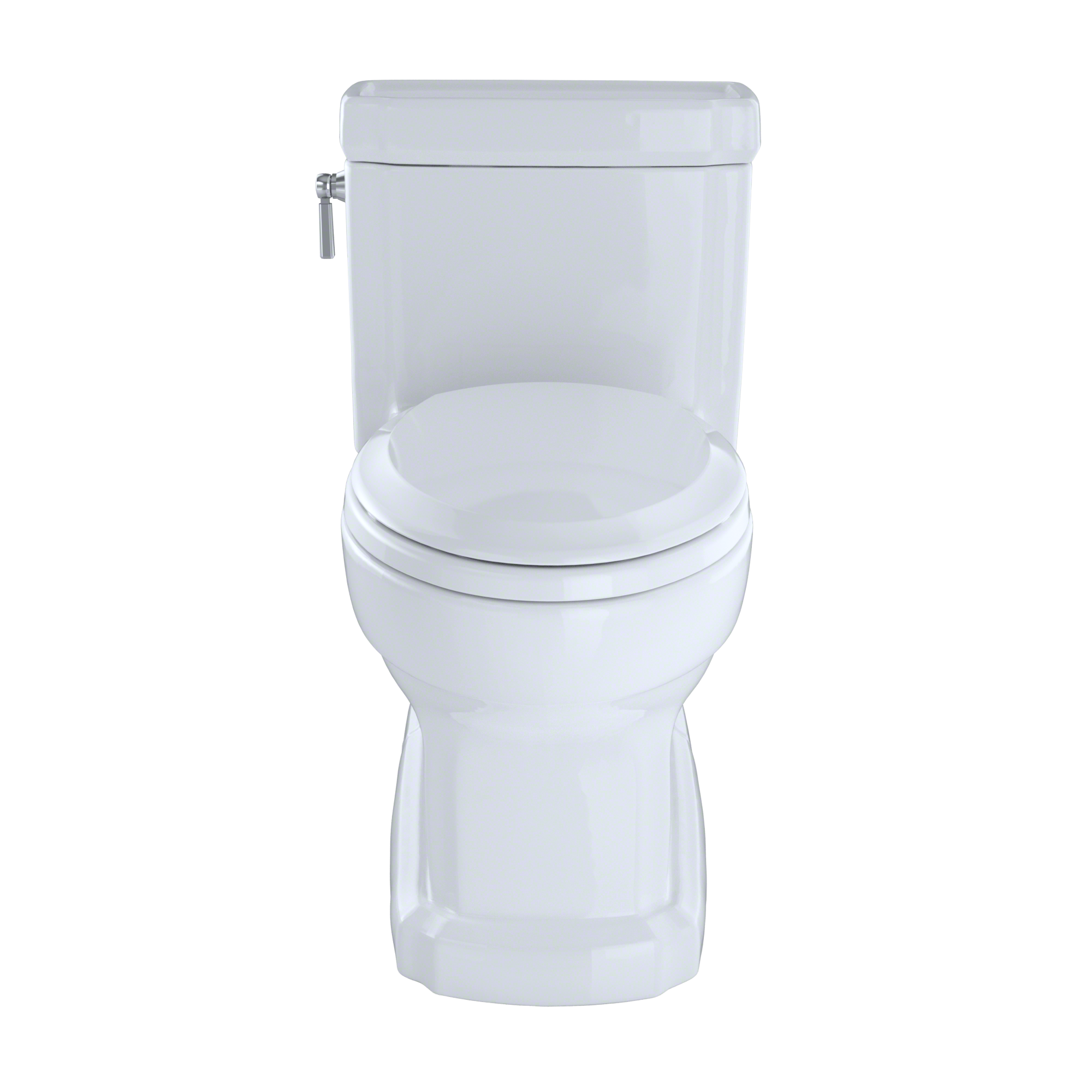TOTO Eco Guinevere Elongated 1.28 GPF Universal Height Skirted Toilet with CEFIONTECT and SoftClose Seat, Cotton White, Vitreous China|Plastic, MS974224CEFG#01