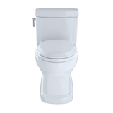 TOTO Eco Guinevere Elongated 1.28 GPF Universal Height Skirted Toilet with CEFIONTECT and SoftClose Seat, Cotton White, Vitreous China|Plastic, MS974224CEFG#01