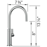 Blanco Culina II High Arc Beverage Faucet, RO Compatible, PVD Steel, 1.5 GPM, Brass, 527489