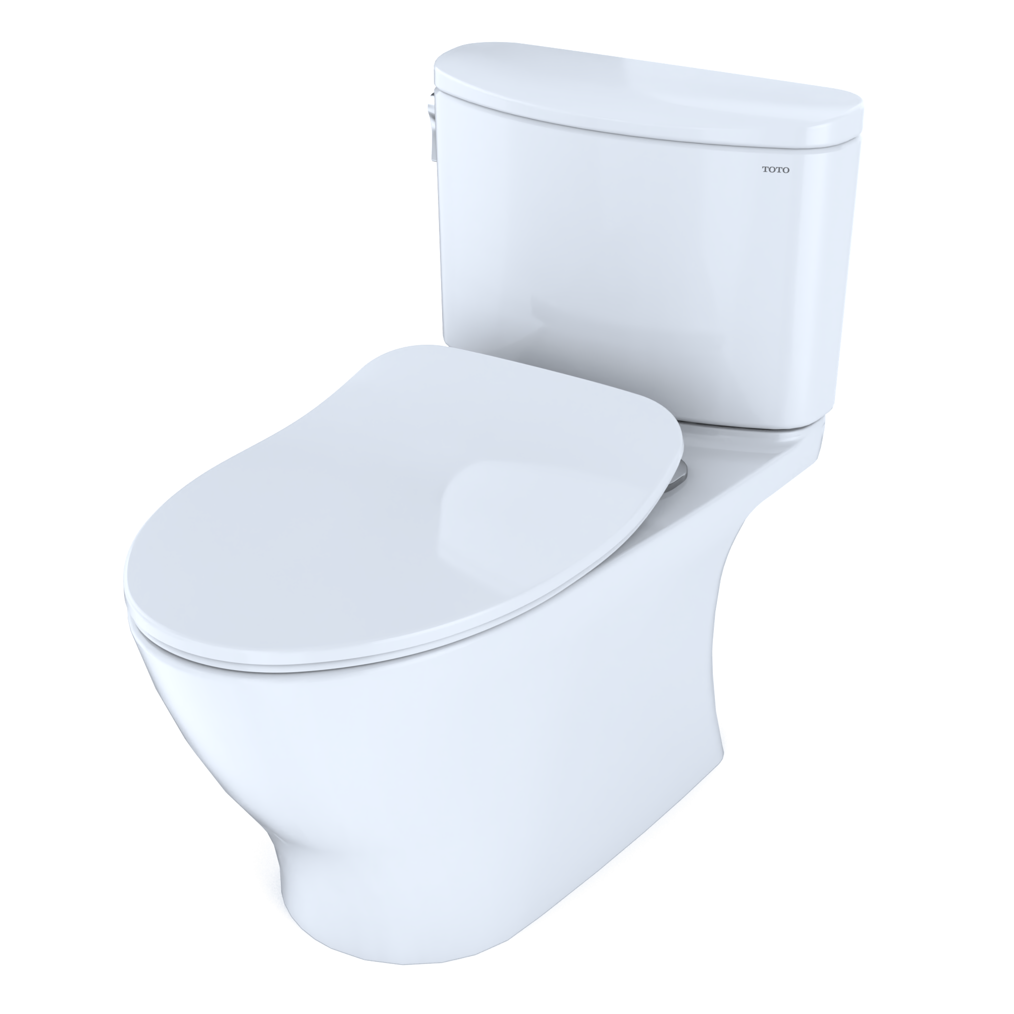 TOTO Nexus 1G Two-Piece Elongated 1.0 GPF Universal Height Toilet with CEFIONTECT and SS234 SoftClose Seat, WASHLET+ Ready, Cotton White, Vitreous China, MS442234CUFG#01