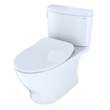 TOTO Nexus 1G Two-Piece Elongated 1.0 GPF Universal Height Toilet with CEFIONTECT and SS234 SoftClose Seat, WASHLET+ Ready, Cotton White, Vitreous China, MS442234CUFG#01