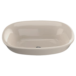 Alternate Image for TOTO Maris Oval Semi-Recessed Vessel Bathroom Sink with CEFIONTECT, Bone, Vitreous China, LT480G#03