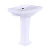TOTO Clayton Rectangular Pedestal Bathroom Sink for Single Hole Faucets, Cotton White, Vitreous China, LPT780#01