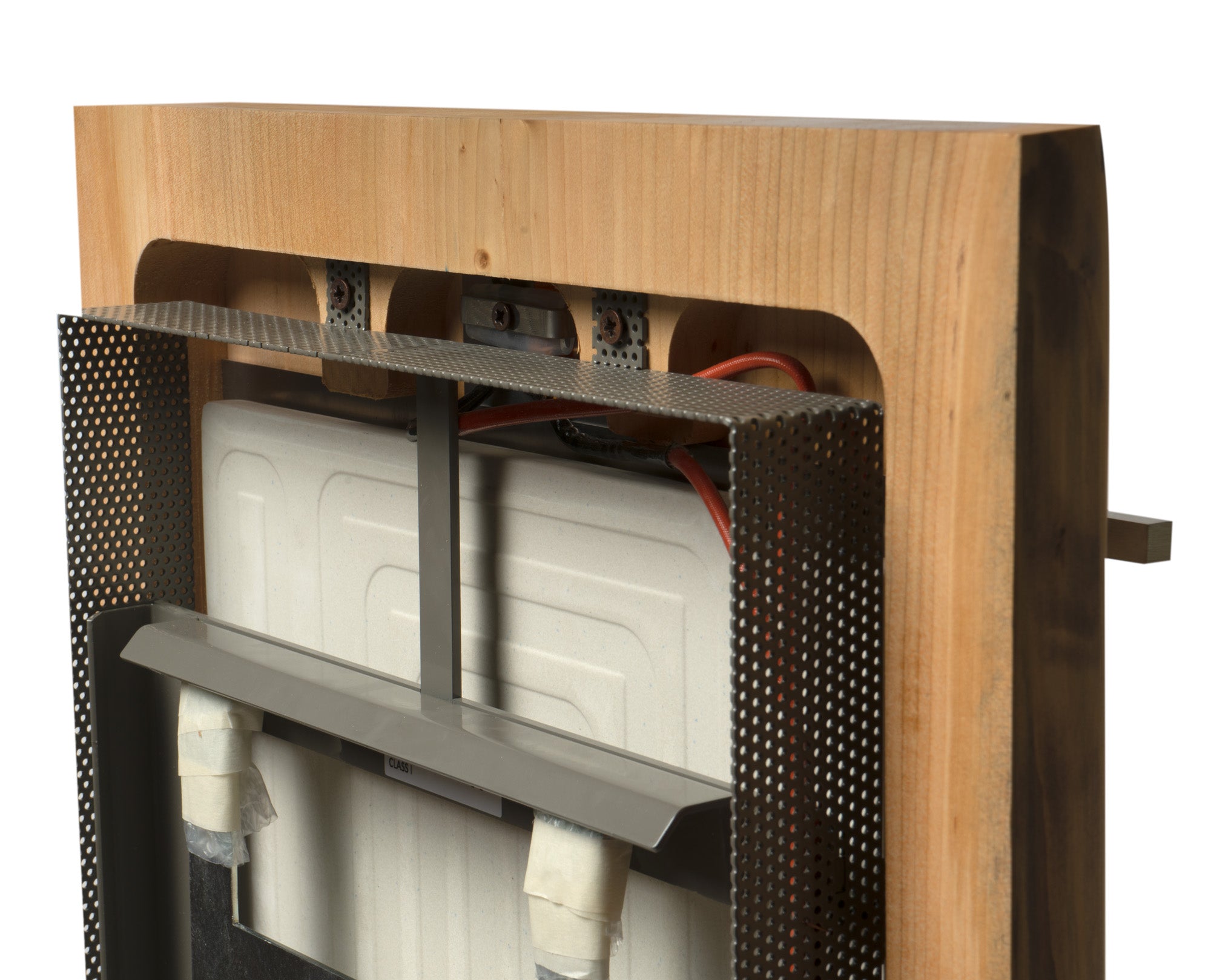 ALFI brand ABTW1632V 16"x32" Live Edge Cedar Wood Towel Warmer, Natural Wood