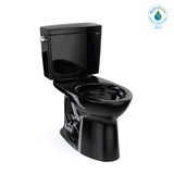 TOTO Drake Two-Piece Elongated 1.28 GPF Universal Height TORNADO FLUSH Toilet, Ebony, Vitreous China, CST776CEF#51