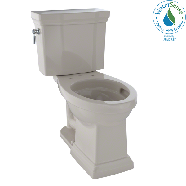 TOTO Promenade II Two-Piece Elongated 1.28 GPF Universal Height Toilet with CEFIONTECT, Bone, Vitreous China, CST404CEFG#03