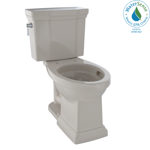 TOTO Promenade II Two-Piece Elongated 1.28 GPF Universal Height Toilet with CEFIONTECT, Bone, Vitreous China, CST404CEFG#03