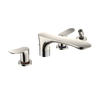 TOTO GO Two-Handle Deck-Mount Roman Tub Filler Trim with Handshower, Polished Nickel, Brass, TBG01202U#PN