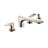 TOTO GO Two-Handle Deck-Mount Roman Tub Filler Trim with Handshower, Polished Nickel, Brass, TBG01202U#PN