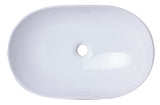 Eago 14.75" x 22.88" Oval Above Mount Porcelain Bathroom Sink, White, No Faucet Hole, BA352