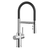 Blanco Catris Flexo Filter-Ready Semi-Pro Pull-Down Dual-Spray Kitchen Faucet, Chrome, 1.5 GPM, Brass, 442990