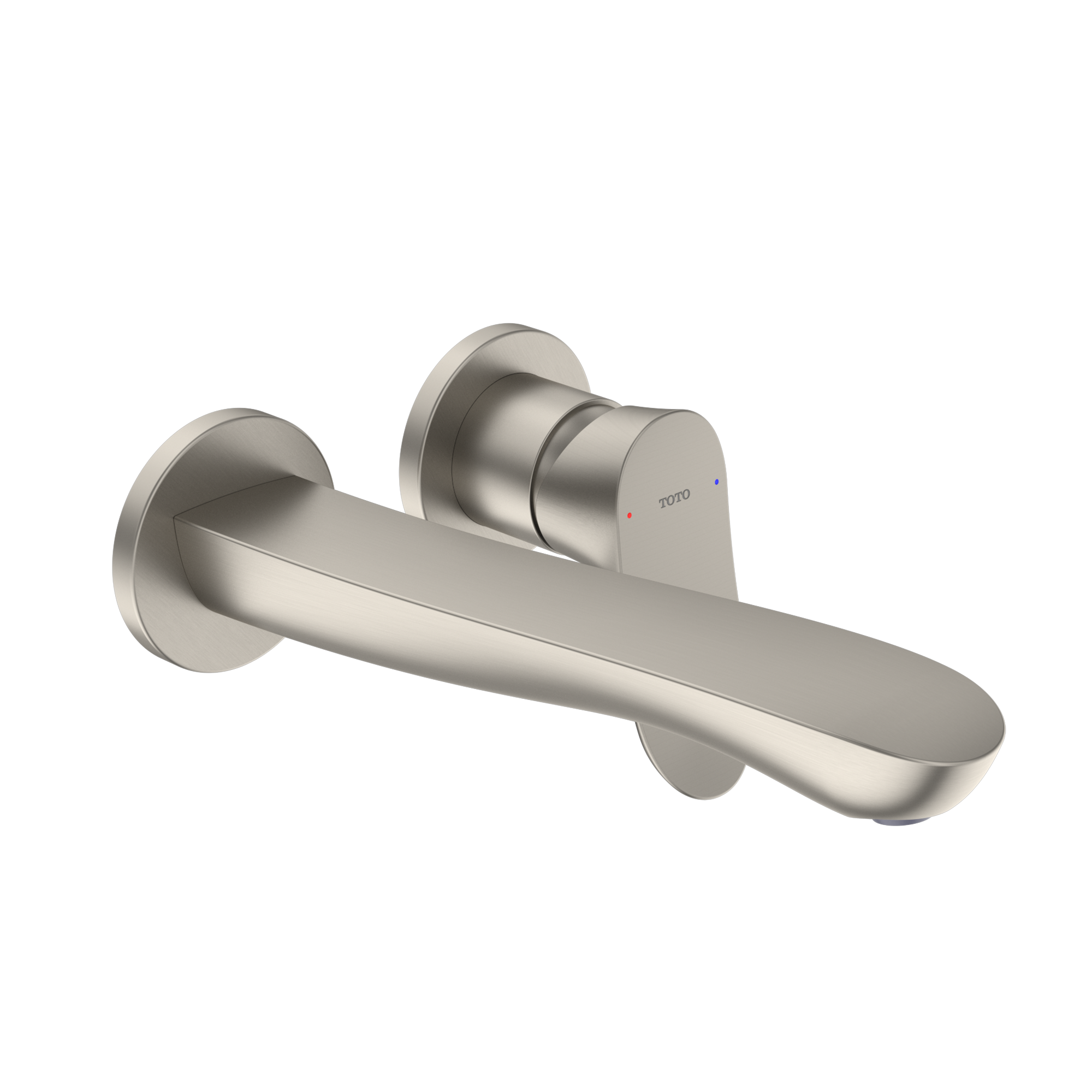 TOTO GO 1.2 GPM Wall-Mount Single-Handle L Bathroom Faucet with COMFORT GLIDE Technology, Brushed Nickel, Brass, TLG01311UA#BN