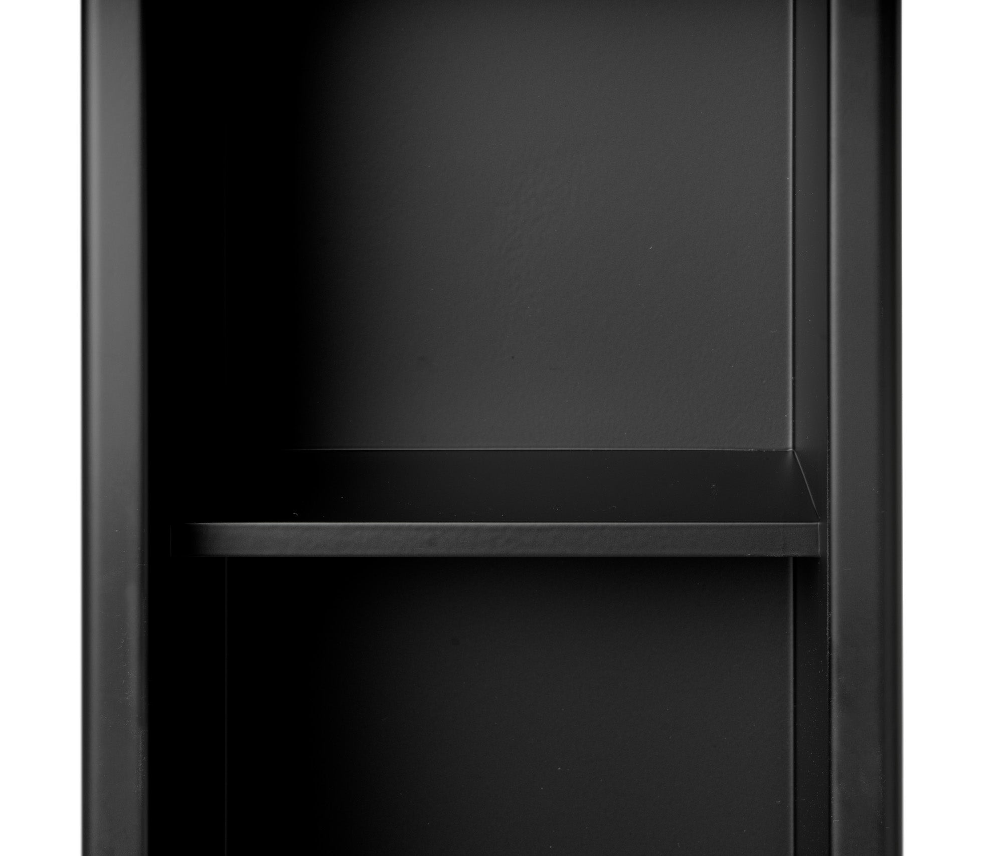 ALFI brand ABNC0836-BLA 8" x 36" Black Matte Stainless Steel Vertical Triple Shelf Bath Shower Niche, 20 Gauge