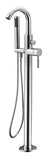 ALFI brand Brass, AB2534-PC Polished Chrome Single Lever Floor Mounted Tub Filler Mixer w Hand Held Shower Head
