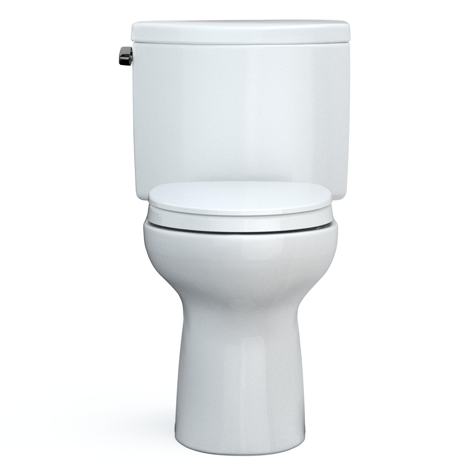 TOTO Drake II Two-Piece Elongated 1.28 GPF Universal Height Toilet with CEFIONTECT and SS124 SoftClose Seat, WASHLET+ Ready, Cotton White, Vitreous China|Plastic, MS454124CEFG#01