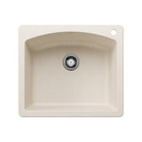 Blanco Diamond 25" Dual Mount Silgranit Kitchen Sink, Soft White, 1 Faucet Hole, 443060