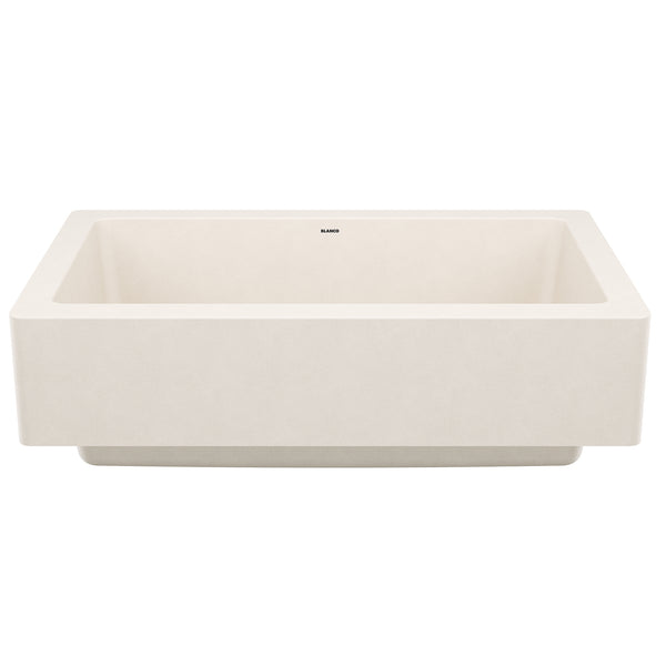 Blanco Vintera 30" Silgranit Farmhouse Sink, Soft White, No Faucet Hole, 527408