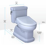 TOTO WASHLET+ Eco Guinevere Elongated 1.28 GPF Universal Height Toilet with S7 Classic Bidet Seat, Cotton White, Vitreous China|Plastic, MW9744724CEFG#01