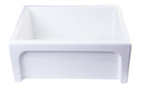 ALFI 24" Thick Wall Single Bowl Fireclay Farmhouse Apron Sink, White, AB2418ARCH-W