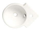 ALFI brand 17.38" x 12" Oval Wall Mount Porcelain Bathroom Sink, White, 1 Faucet Hole, ABC121