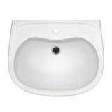 TOTO Prominence Oval Basin Pedestal Bathroom Sink with CeFiONtect for Single Hole Faucets, Colonial White, Vitreous China, LPT242G#11