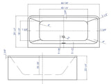 Alternative View of ALFI brand 67" Acrylic Free Standing Rectangle Soaking Bathtub, White, AB8859