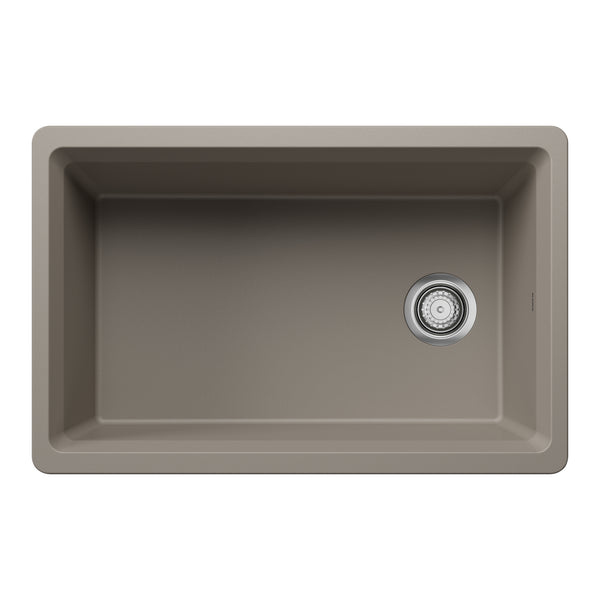 Blanco Inteos 30" Undermount Silgranit Workstation Kitchen Sink, Truffle, No Faucet Hole, 443307