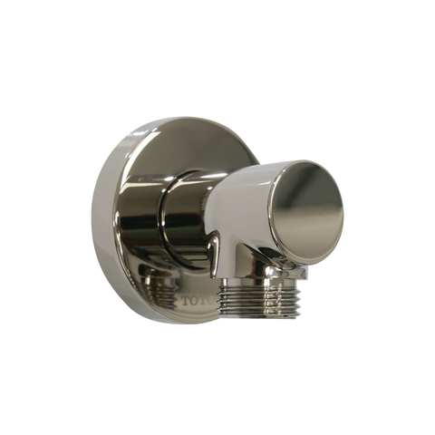 TOTO Wall Outlet for Handshower, Round, Polished Nickel, Brass, TBW01014U#PN