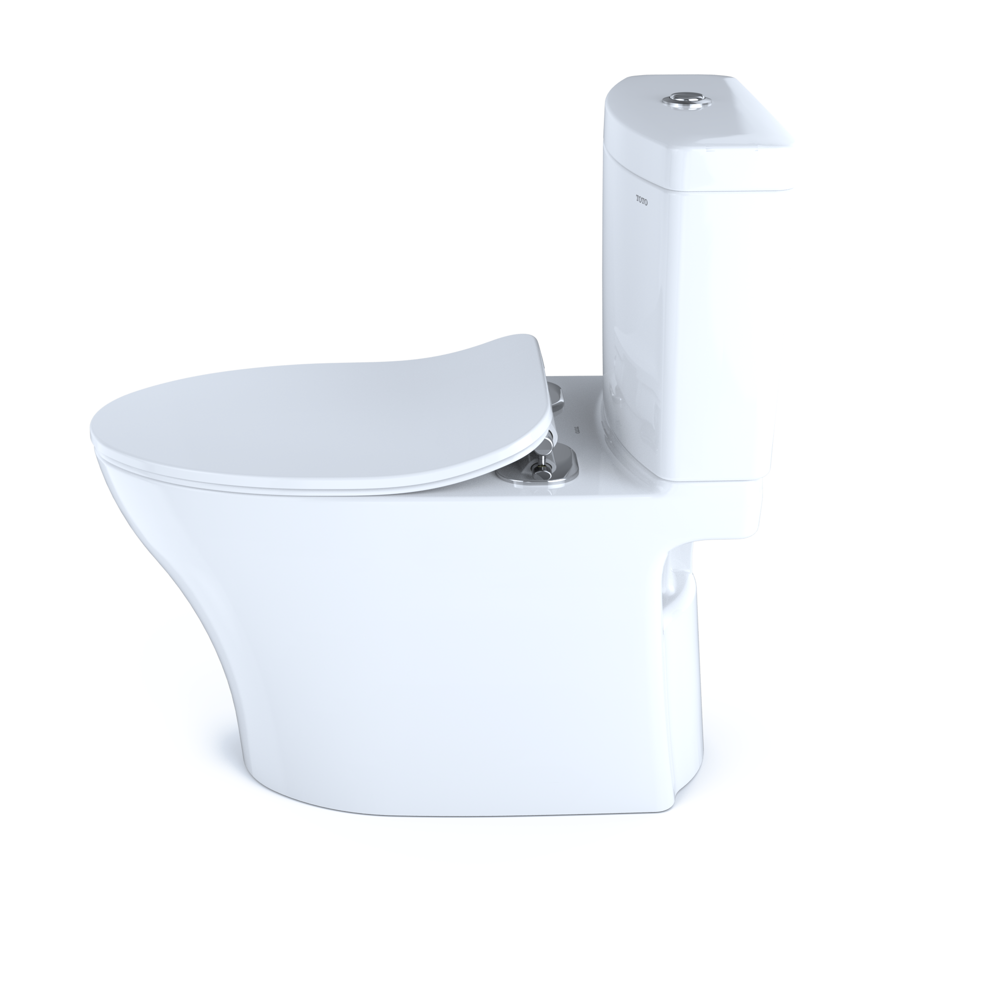 TOTO Aquia IV Two-Piece Elongated Dual Flush 1.28 and 0.9 GPF Toilet with CEFIONTECT and SoftClose Seat, WASHLET+ Ready, Cotton White, Vitreous China, MS446234CEMFGN#01