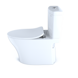 TOTO Aquia IV Two-Piece Elongated Dual Flush 1.28 and 0.9 GPF Toilet with CEFIONTECT and SoftClose Seat, WASHLET+ Ready, Cotton White, Vitreous China, MS446234CEMFGN#01