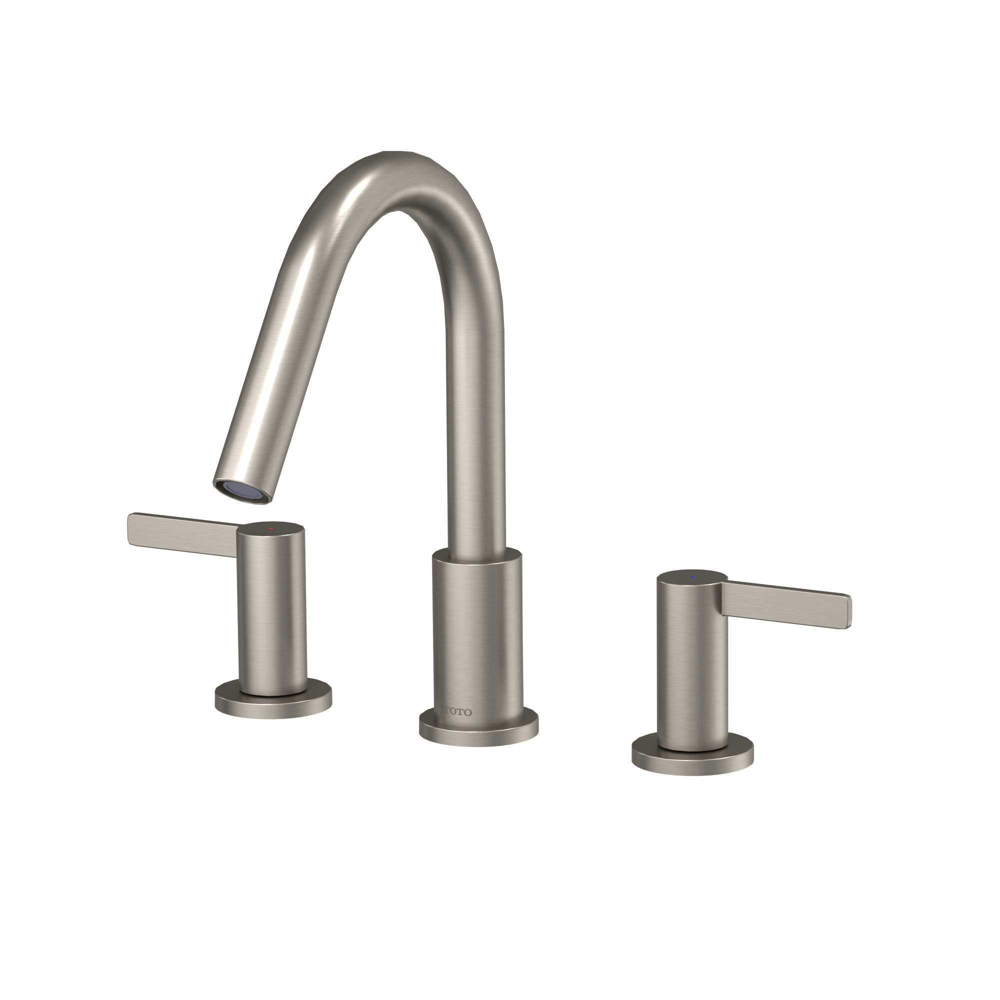 TOTO GF Two Lever Handle Deck-Mount Roman Tub Filler Trim, Brushed Nickel, Brass, TBG11201UA#BN