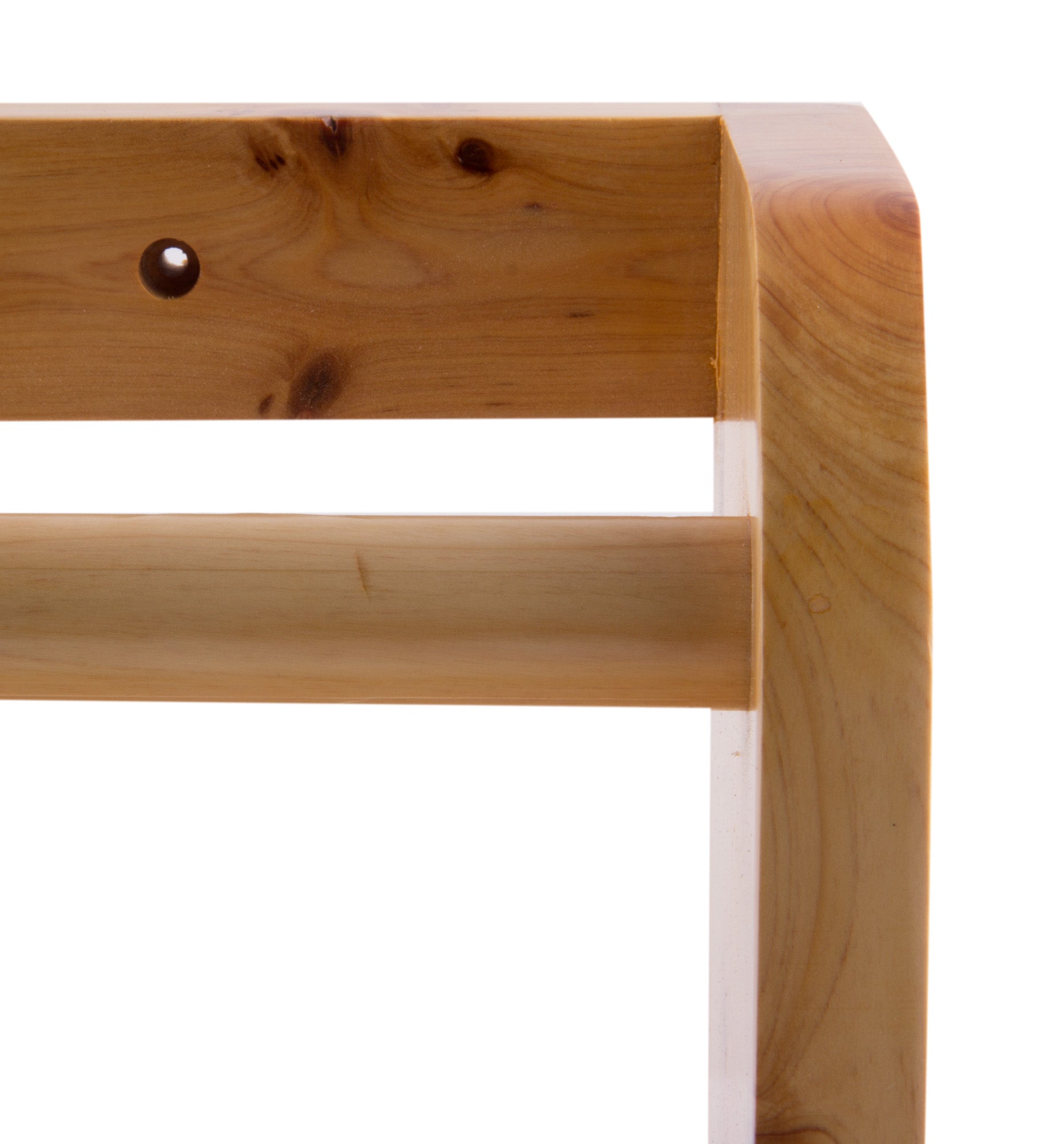 ALFI brand AB5508 18" Wall Mounted Wooden Shelf & Hooks Bathroom Accessory, Cedar Wood, Natural Wood