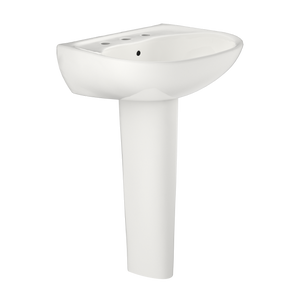 Alternate Image for TOTO Supreme Oval Basin Pedestal Bathroom Sink with CeFiONtect for 8 Inch Center Faucets, Colonial White, Vitreous China, LPT241.8G#11