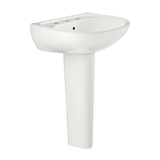 TOTO Supreme Oval Basin Pedestal Bathroom Sink with CeFiONtect for 8 Inch Center Faucets, Colonial White, Vitreous China, LPT241.8G#11