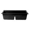 ALFI brand 34" Drop In Granite Composite Workstation Kitchen Sink with Accessories, 50/50 Double Bowl, Black, 1 Faucet Hole, AB3418DBDI-BLA