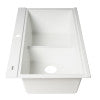 ALFI brand 34" Drop In Granite Composite Workstation Kitchen Sink with Accessories, 50/50 Double Bowl, White, 1 Faucet Hole, AB3418DBDI-W
