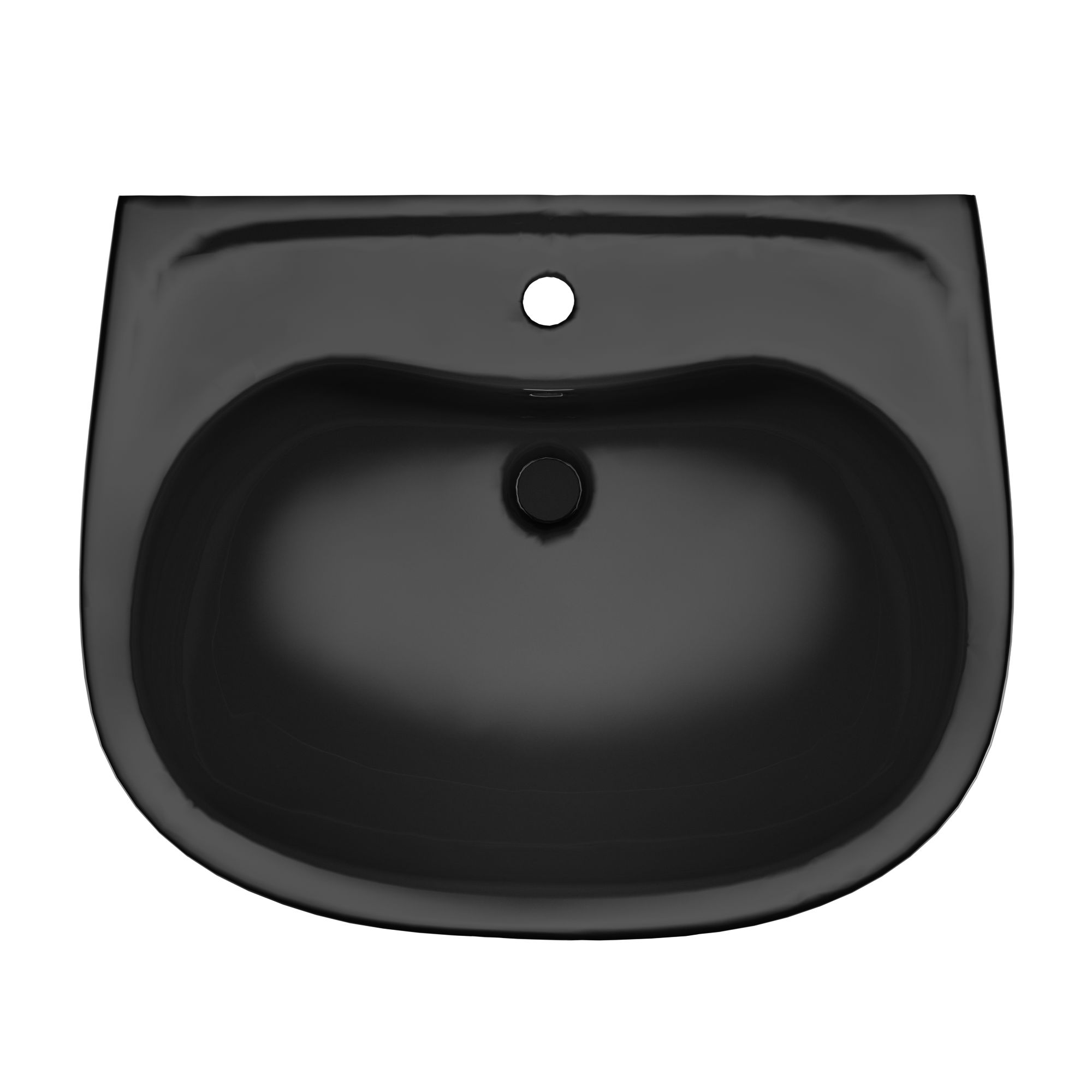 TOTO Prominence Oval Wall-Mount Bathroom Sink and Shroud for Single Hole Faucets, Ebony, Vitreous China, LHT242#51