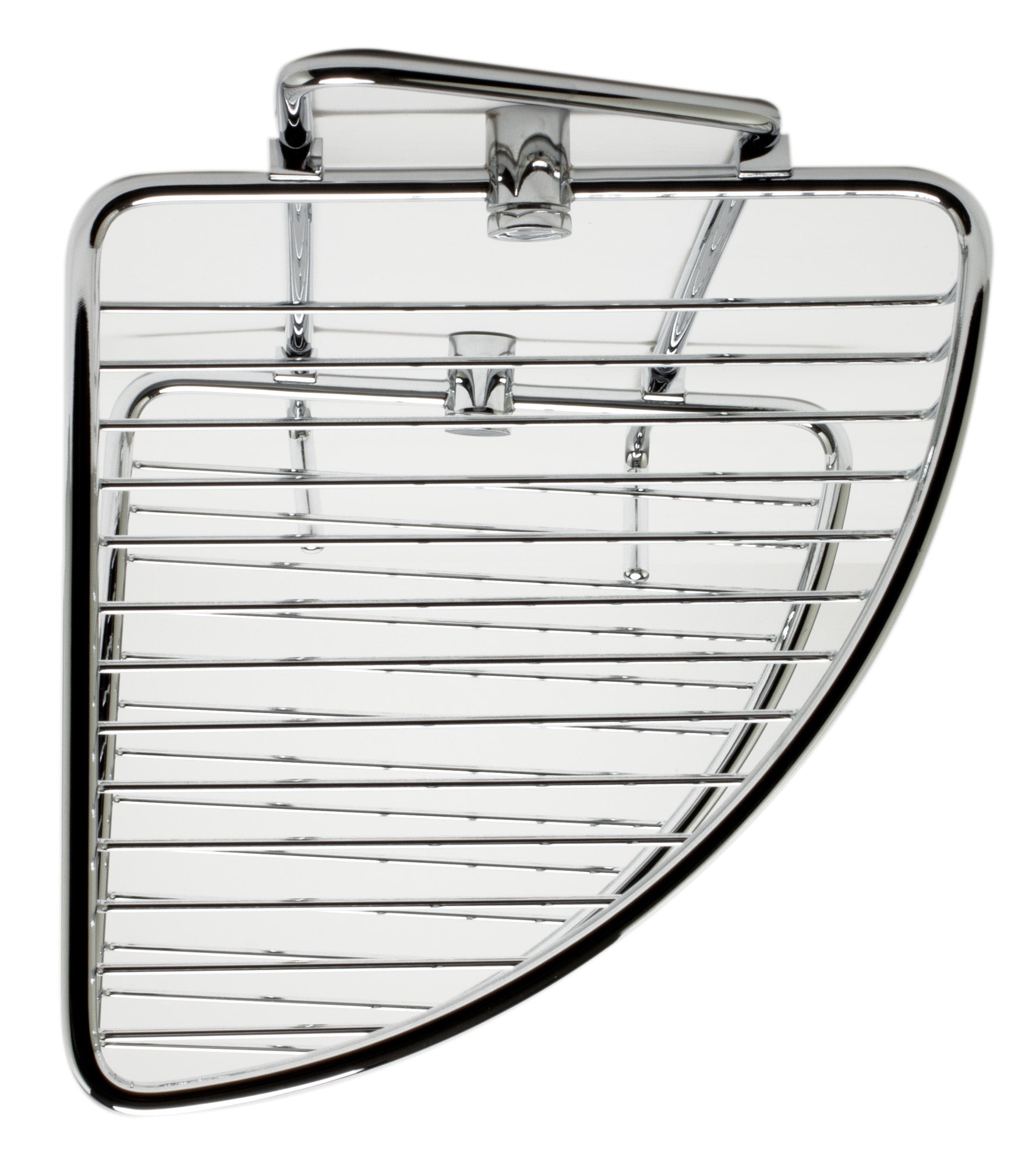 ALFI brand AB9532 Polished Chrome Corner Mounted Double Basket Shower Shelf Bathroom Accessory, Brass, Grey