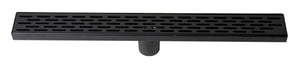 Alternate Image for ALFI brand ABLD24C-BM 24" Black Matte Stainless Steel Linear Shower Drain with Groove Holes