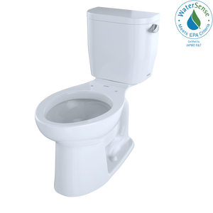 Alternate Image for TOTO Entrada Two-Piece Elongated 1.28 GPF Universal Height Toilet with Right-Hand Trip Lever, Cotton White, Vitreous China, CST244EFR#01