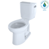 TOTO Entrada Two-Piece Elongated 1.28 GPF Universal Height Toilet with Right-Hand Trip Lever, Cotton White, Vitreous China, CST244EFR#01