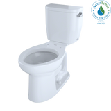 TOTO Entrada Two-Piece Elongated 1.28 GPF Universal Height Toilet with Right-Hand Trip Lever, Cotton White, Vitreous China, CST244EFR#01