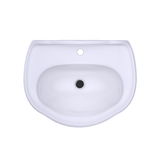 TOTO Whitney Oval Pedestal Bathroom Sink for Single Hole Faucets, Cotton White, Vitreous China, LPT754#01